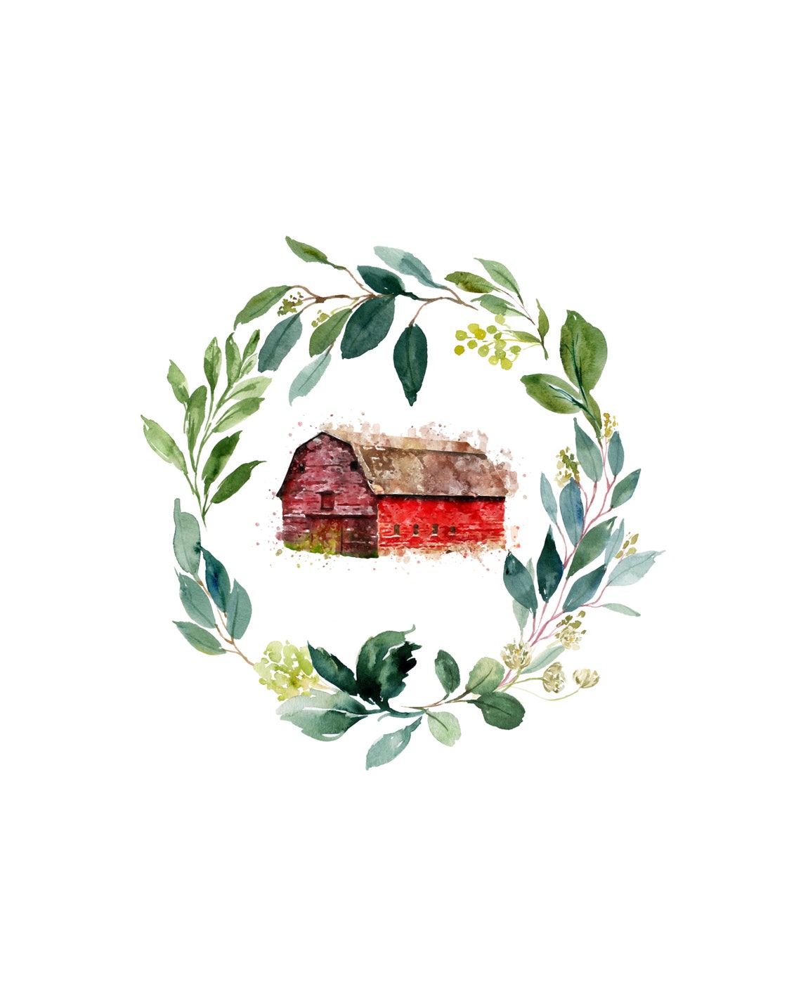 4 Farm Wreaths Printable Pack Farm Animal Wreaths Barn Wreath 5x7, 8x10 ...