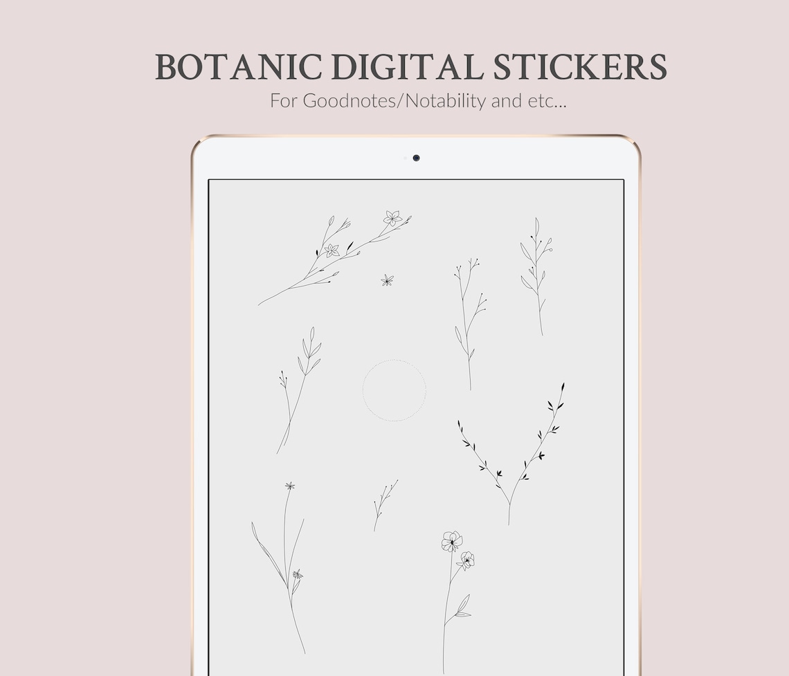 Goodnotes stickers in PNG - Botanic Plant Flower Sketch