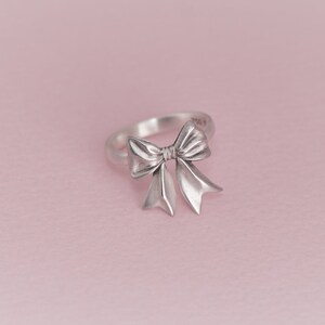 Sterling Silver Ribbon Ring: Handmade Bow Jewelry - Etsy