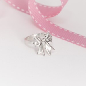 Sterling Silver Ribbon Ring: Handmade Bow Jewelry - Etsy