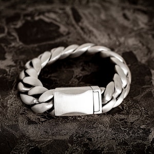 Sterling silver 925 cuban link chain bracelet no.2 - heavy men&#39;s bracelets, heavy silver bracelet, silver chain, link bracelet, man&#39;s chains