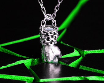 Fist pendant - stelring silver 925 oxidized matte solid heavy hulk hand