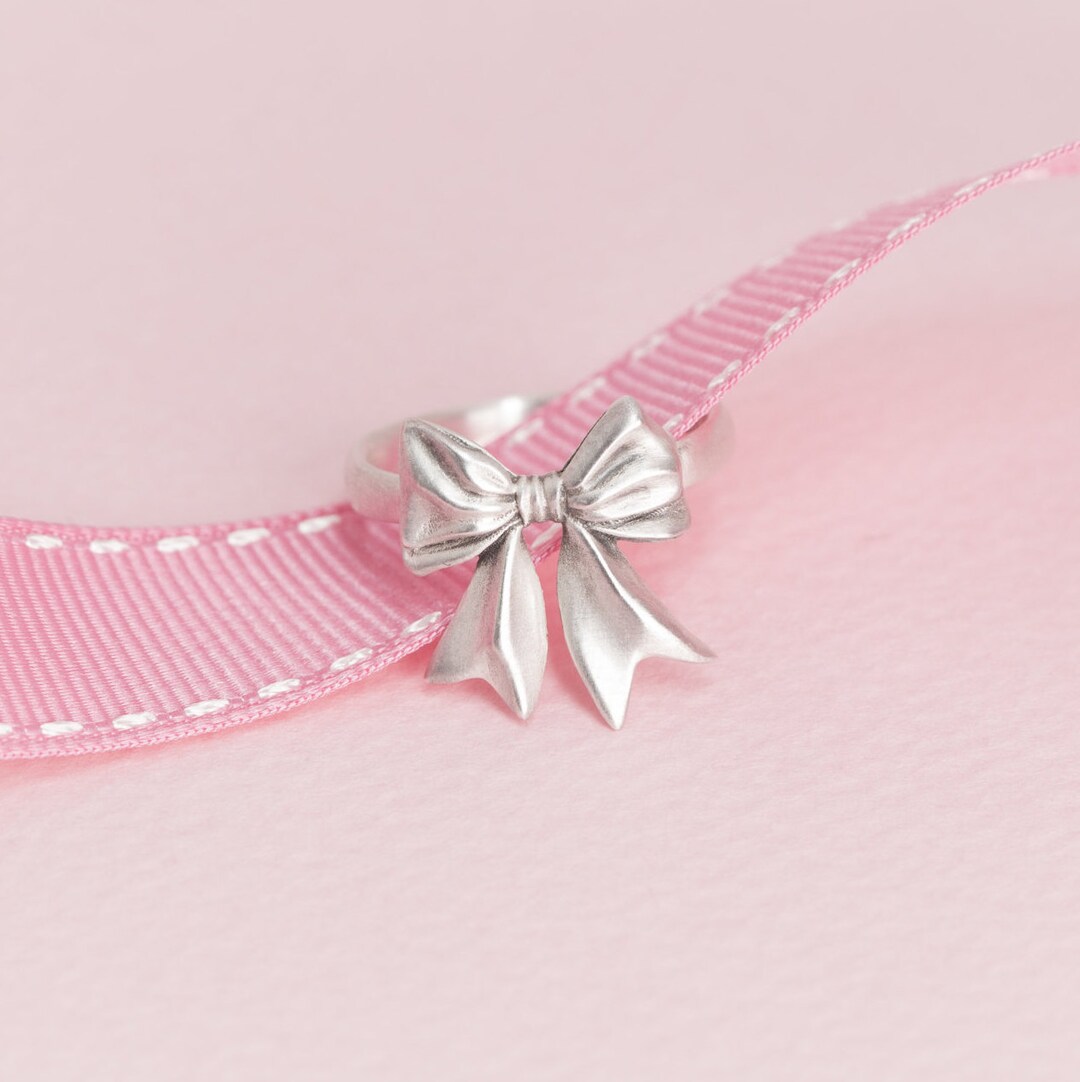 Sterling Silver Ribbon Ring: Handmade Bow Jewelry - Etsy