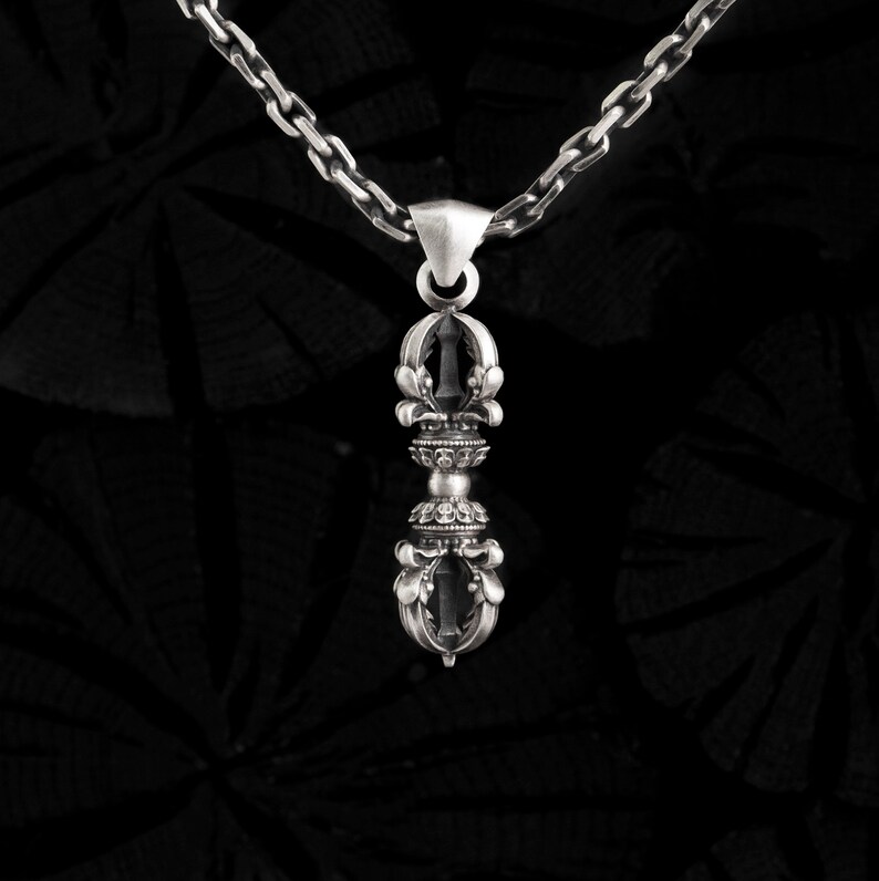 Vajra Pendant 40mm Sterling Silver 925 Buddhism Hinduism Etsy