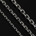 Square chain link necklace - 2.8mm, 3.6mm, 4.4mm - sterling silver 925 oxidized matte anchor link chains product logo
