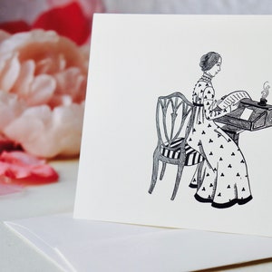 5er Pack Elegante Grußkarten, Jane Austen Briefpapier, Klassische Literatur, Geschenke für Bücherwürmer, Englisch Professor Geschenk, Teeliebhaber