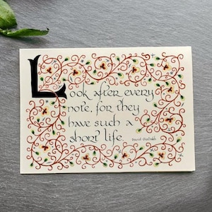 Music Quote Greeting Card 10 Pack Gift for Music Teachers Stationary for Musician Gift for Violin Teacher Classical Music Professor