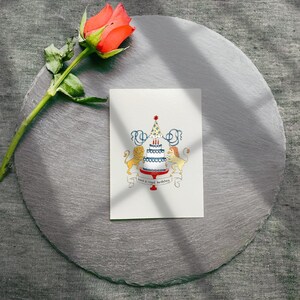 5er Pack Geburtstagskarten Wappen Geburtstagsgeschenk für Anglophiles Geburtstagskarte für Professor Geschenk Kunsthistoriker Kunstliebhaber Kunst Nerds