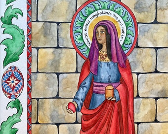 St Mary Magdalene und das rote Ei, Christlich auferstandene Ostereier, Osterei Füller, Katholische Ostereierfüller zum Ausdrucken