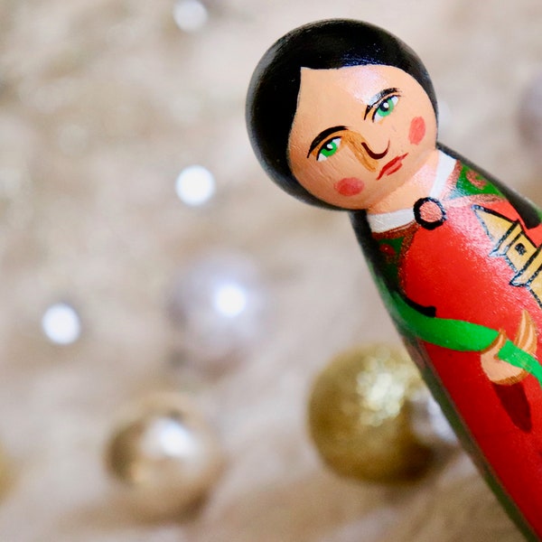 Saint Barbara Catholic Peg Doll, Old World Christmas, St Barbara's Feast Day Gift, Handpainted Children's Gifts, Catholic wooden toys