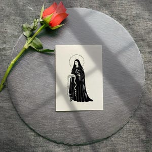 Paquet de 5 cartes de rétablissement catholique, art de St Hildegard von Bingen, carte de sympathie religieuse, papeterie catholique traditionnelle, herboriste, homéopathie