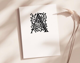 Letter G Monogram Greeting Cards (Pack of 10) | Hand Lettering Art | Calligraphy Stationary