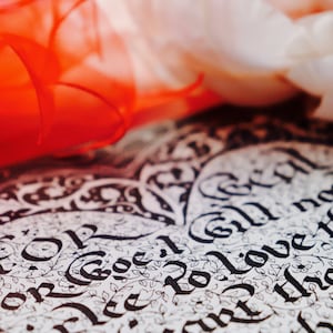 Letterpress Valentine, Tarjeta de tipografía de aniversario, Poesía inglesa antigua, Boda tradicional, Amantes de los libros, Poesía de amor medieval, Atemporal