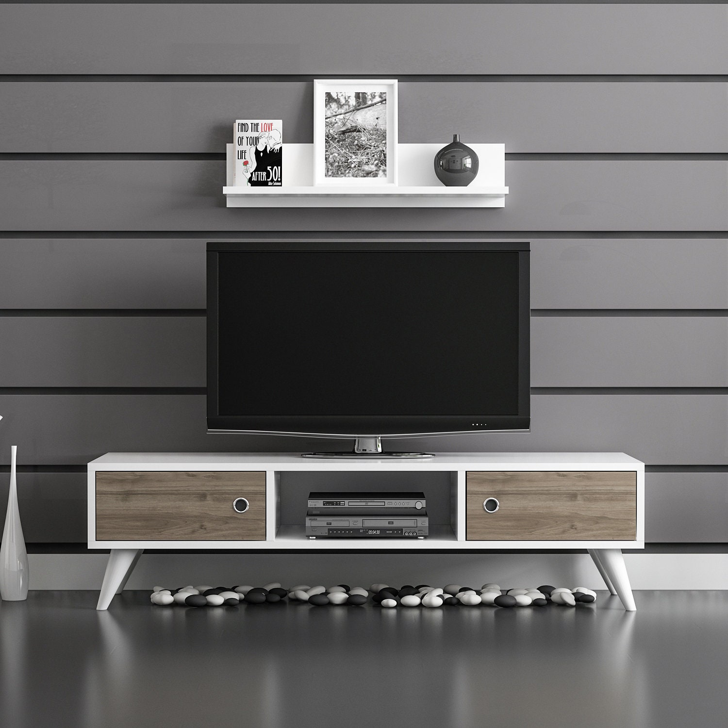 Aspen Medium Tv Stand Entertainment Unit Wood Cabinet Media 50