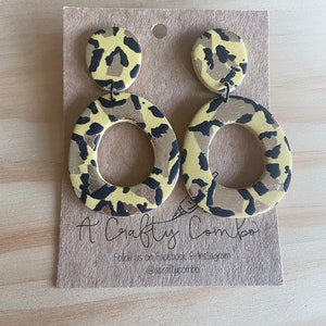 Amber Leopard Print Silicone Earrings - Unique Circle Statement Earrings