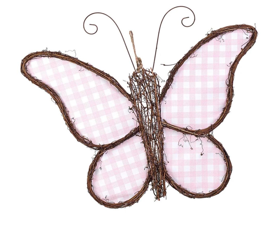 Pink n white butterfly checkeredlv main image 0