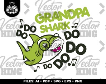 Download Grandpa shark svg | Etsy