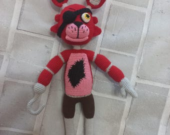 Foxy animatronic, Crochet toy, knitted toy, stuffed toy, hand made knitted gift
