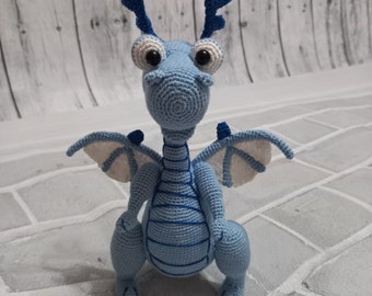 Crochet dragon toy, Doc McStuffins toys, Disney characters, hand made knitted gift