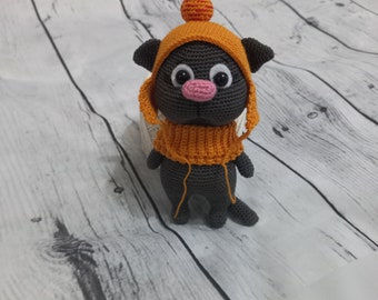 Crochet cat toy, hand made knitted gift