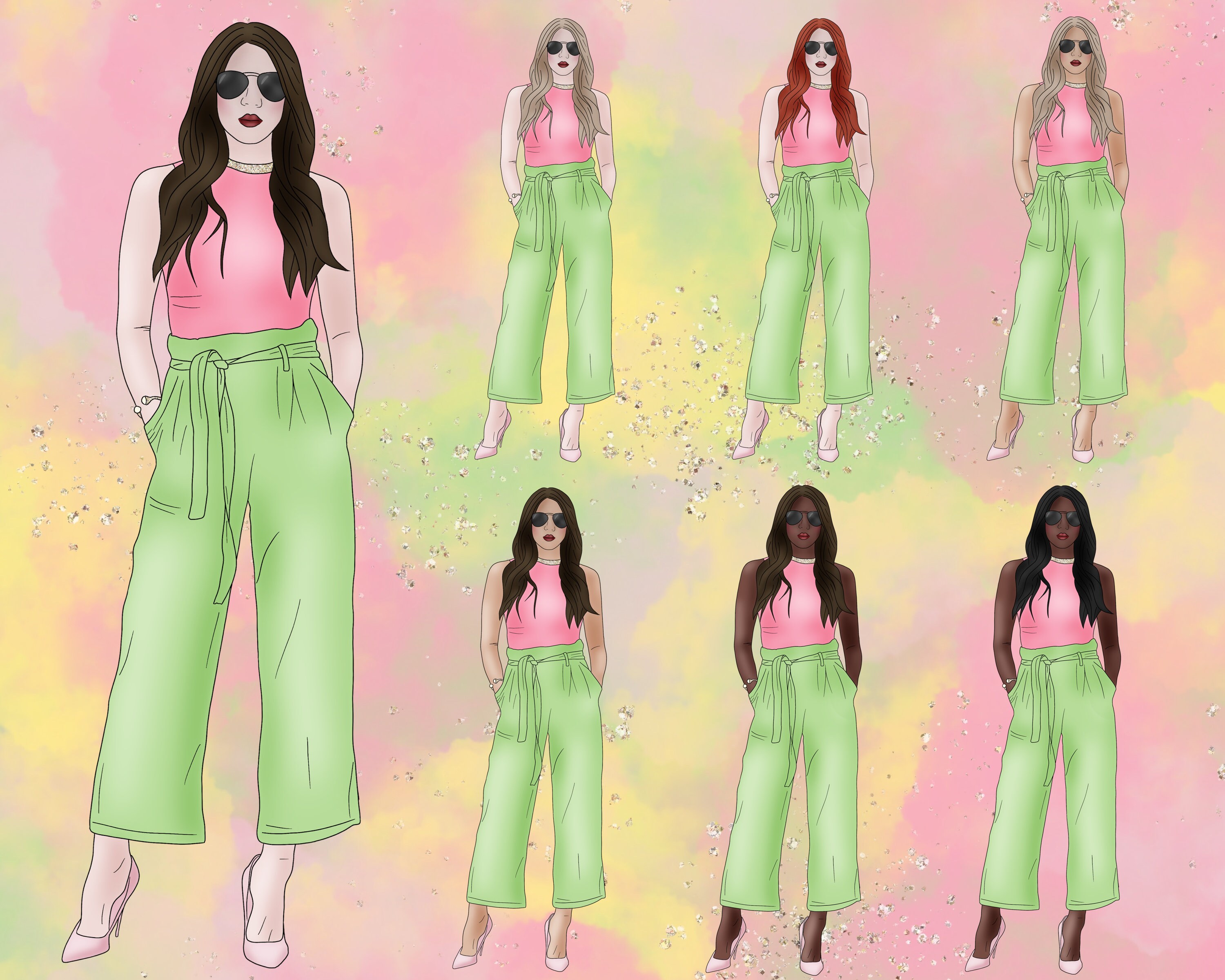 Spring Fling Clip Art: Hand Drawn Digital Artwork Floral - Etsy