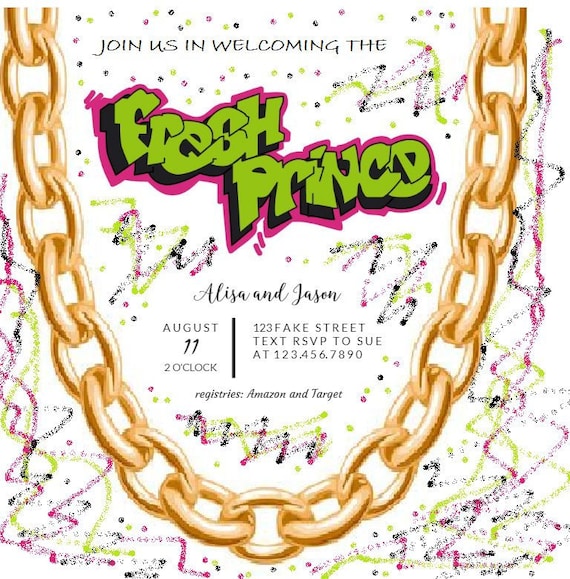 fresh prince baby shower invitations