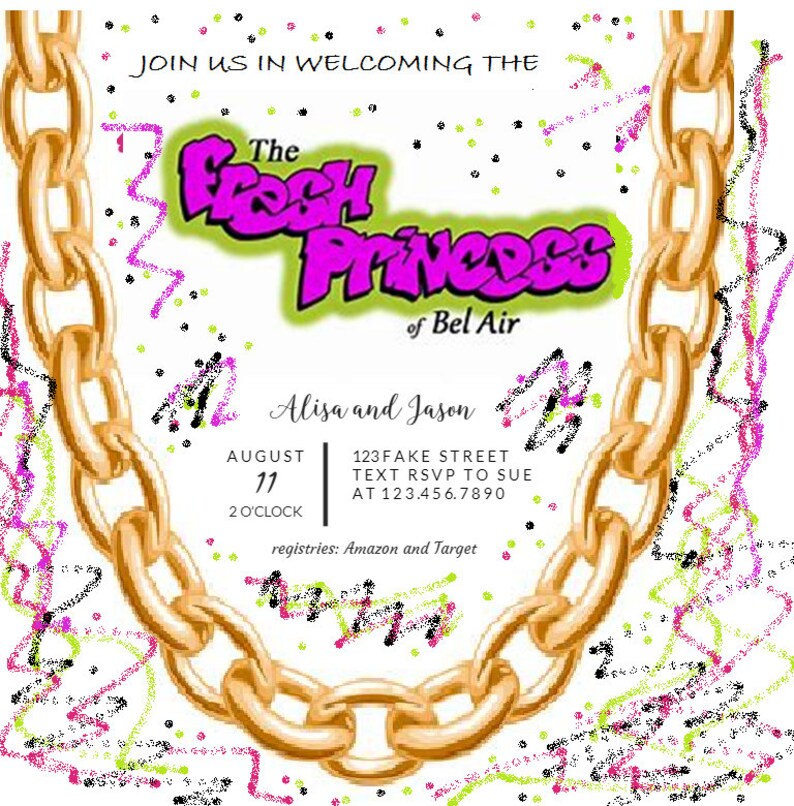 90s Theme Inspired Baby Shower Invitation Fresh Image 0