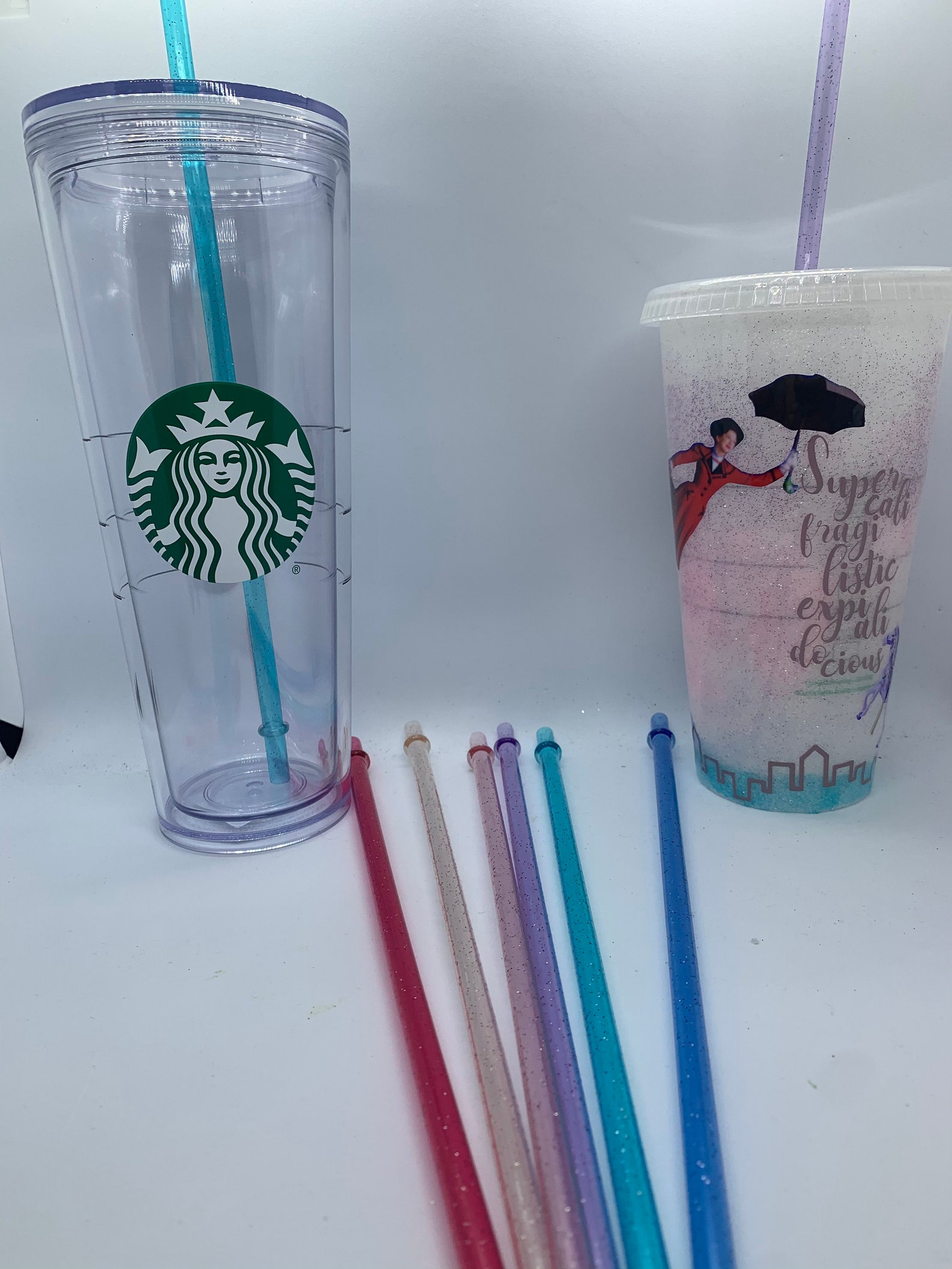 Glitter straws straw set Glitter tumbler straws Etsy