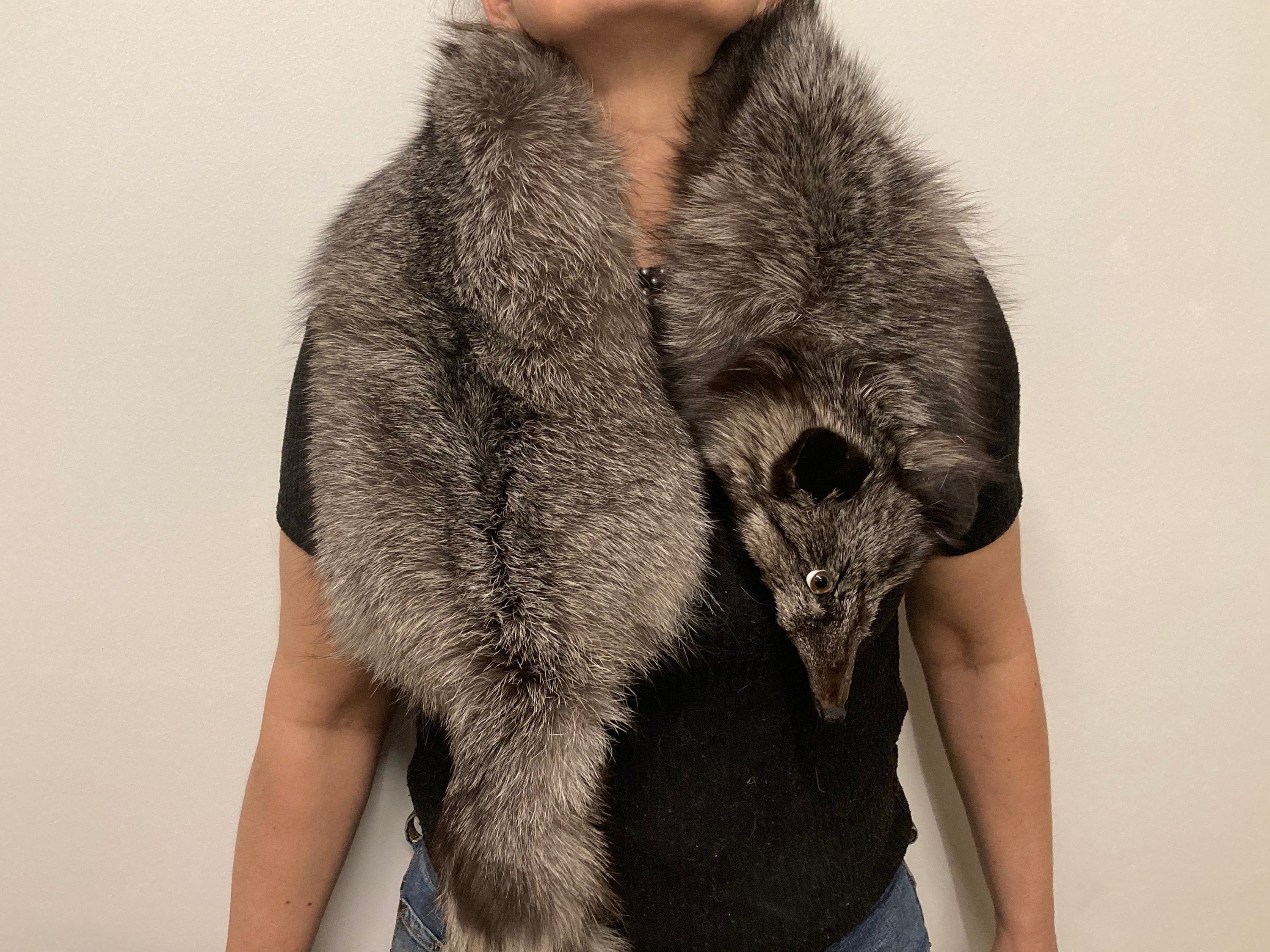 00’s Archive PPFM Scalf Stole Silver Fox Stole Scarf , Dead Stock , Vintage Taxidermy - Etsy