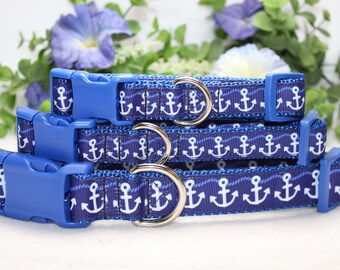 Schattige ankers halsband verkrijgbaar in 3 maten, zomerhalsband, zeilhalsband, boothalsband,
