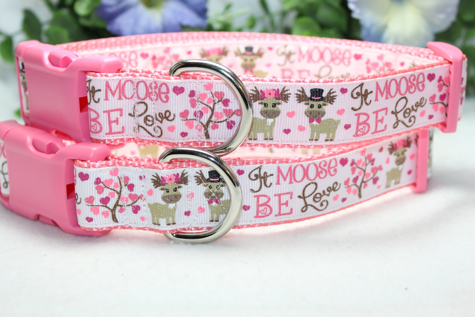 Valentine's Day Dog Collar/ It Moose Be Love Dog Collar/ Etsy