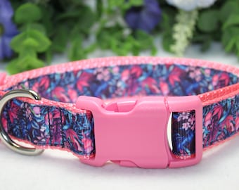 Adjustable Floral Dog Collar/ Large dog collar/ Colorful Floral Dog Collar/ Girly Dog Collar/ Summer Dog Collar/ Flower Dog Collar