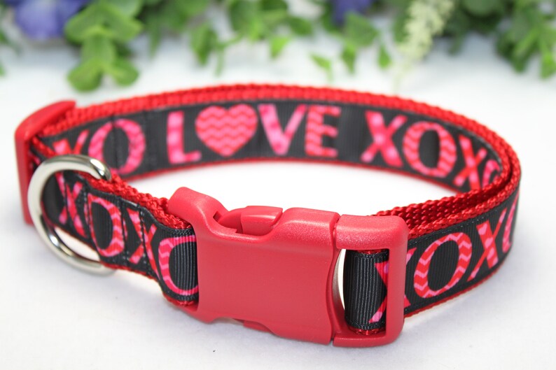 Valentine Dog Collar/ Pink Dog Collar/ Red Dog Collar/ Etsy