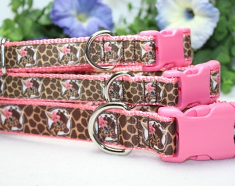 Adjustable Dog Collar/ Large, medium, small dog collar/ Giraffe Dog Collar/ Girl Dog Collar/ Animal Print Dog Collar