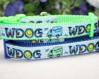Adjustable Dog Collar/ Medium and Small Dog collar "Sunshine WDOG" collar/ Girly Dog Collar/ Boy Dog Collar