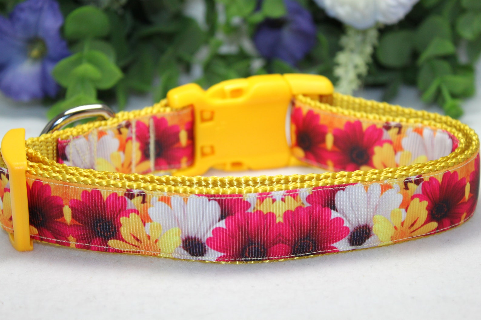 Adjustable Daisy Dog Collar /large Medium Small Dog Etsy