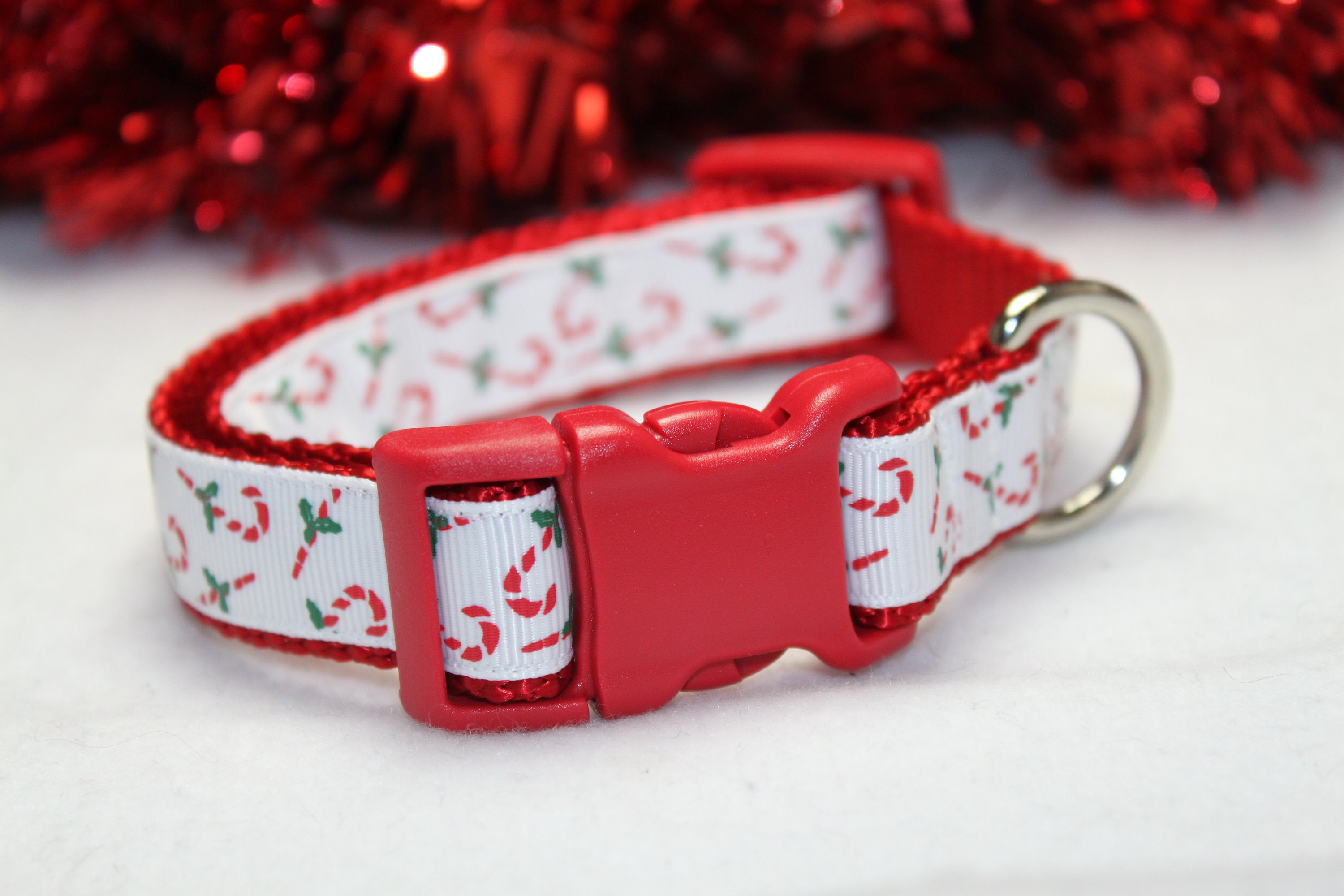 Christmas Dog Collar/ Candy Cane Christmas Dog Collar/ Etsy