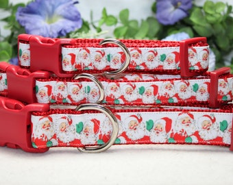 Adjustable Santa Dog Collar in 3 sizes/ Winter Dog Collar/ St. Nick Dog Collar/Christmas Dog Collar