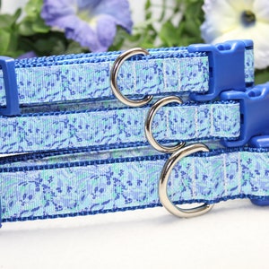 Adjustable Floral Dog Collar/ Large, medium, small dog collar/ Light Blue Floral Dog Collar/ Girly Dog Collar/ Summer Dog Collar