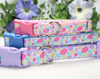 Adjustable Pastel Easter Egg Collar available in 3 sizes large, medium, small,  Easter Egg Dog Collar, Spring Dog Collar, Dog accessory