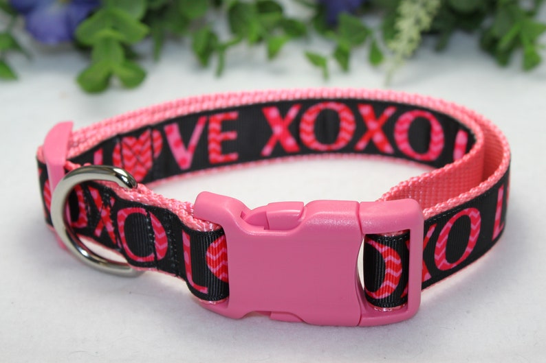 Valentine Dog Collar/ Pink Dog Collar/ Red Dog Collar/ Etsy