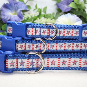 Adjustable Americana Dog Collar available in 3 sizes, 4th of July Collar, Patriotic Dog Collar, Summer Dog Collar