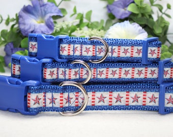 Collare regolabile americana disponibile in 3 taglie, Collare 4 luglio, Collare per cani patriottico, Collare per cani estivo