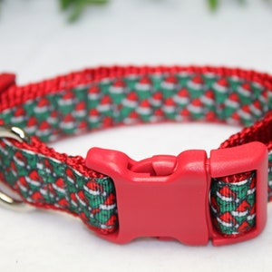 Christmas Dog Collar/ Grinch inspired Christmas Dog collar/ Santa Grinch inspired Christmas Collar/  Holiday Dog collar