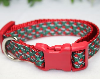 Christmas Dog Collar/ Grinch inspired Christmas Dog collar/ Santa Grinch inspired Christmas Collar/  Holiday Dog collar