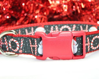 Weihnachts-Hundehalsband Von Caninedesign – „Ho Ho Ho“ In Rot/Grün | Verstellbar, Nylon, Größe M & L