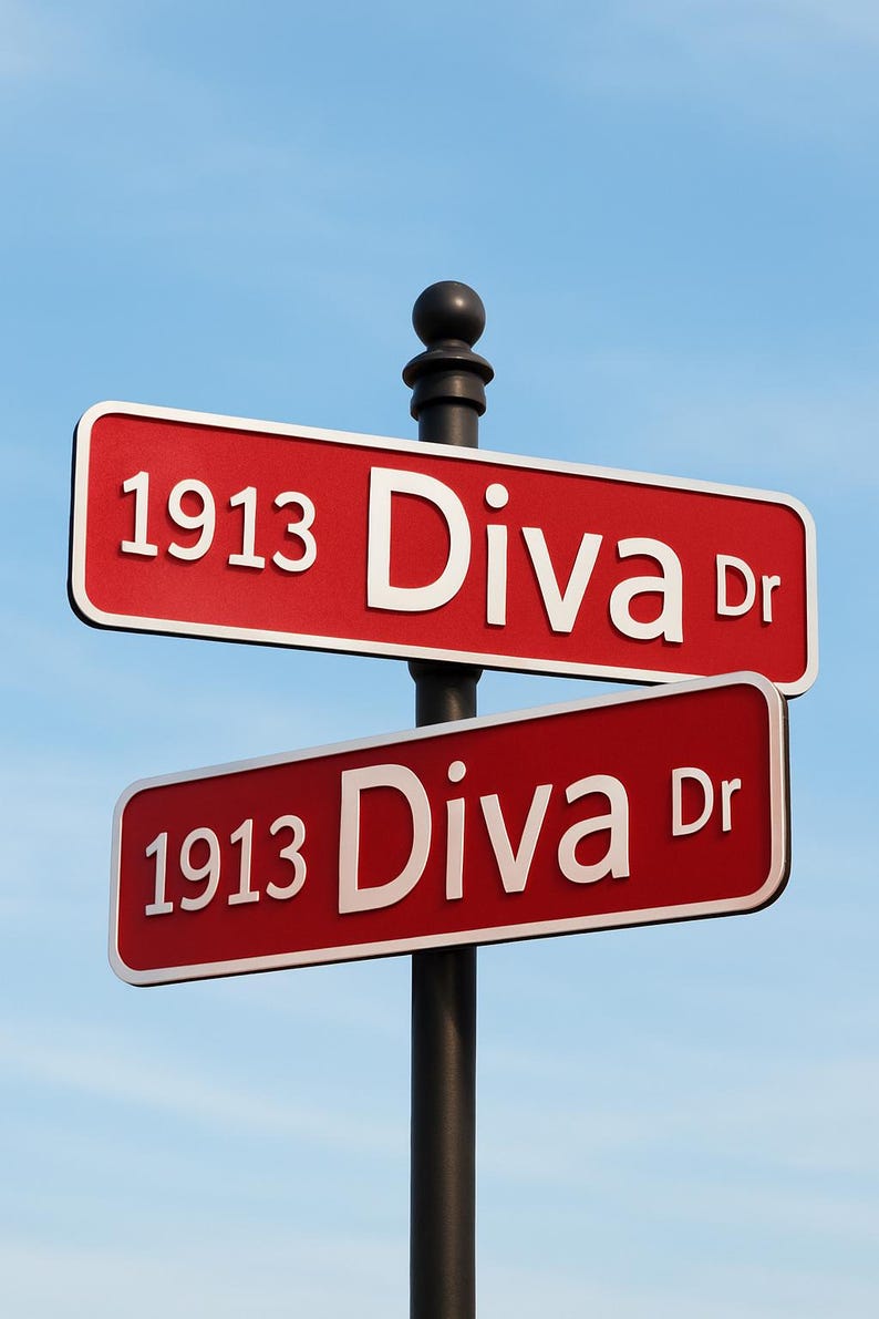 Diva Sign 1913 Diva Dr Wooden Wall Sign – Laser Cut Decorative Sorority Wall Art ...
