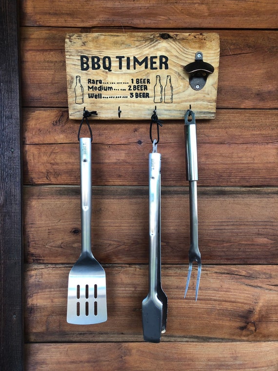 BBQ Timer / Grill Utensil Holder / Bottle Opener | Etsy