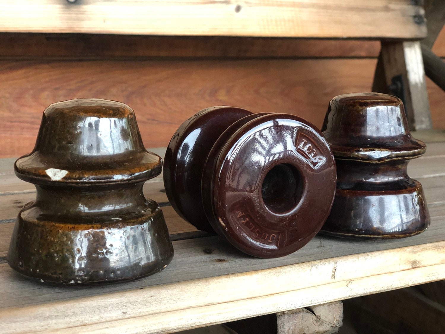 Antique vintage ceramic insulators set etsy