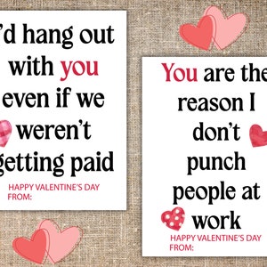 PRINTABLE Funny Coworker Valentines Set for Boss, Colleagues and ...
